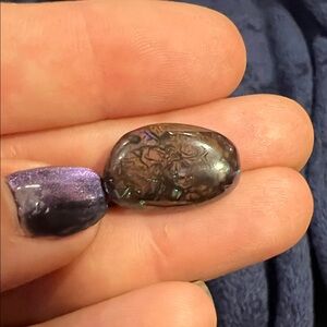 Gorgeous Green & Purple Iridescent Boulder Opal Loose Gemstone